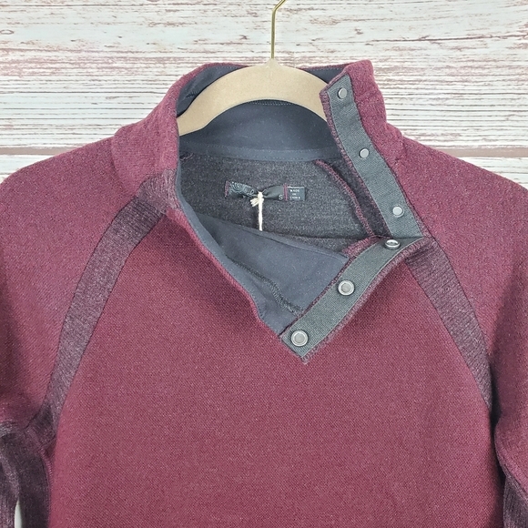 NWT Prana Womens Small Burgundy Mulled Wine Heather Brandie Sweater Pullover - Picture 4 of 9